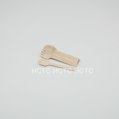 Wooden fork and spoon (all in one)105mm