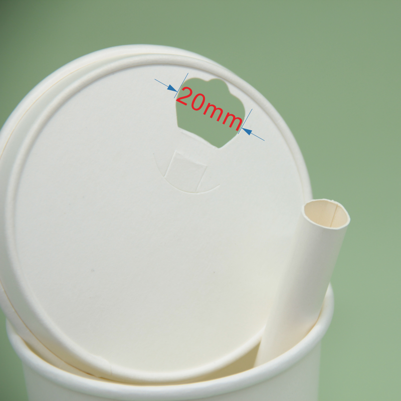 Plastic-free paper cup lids